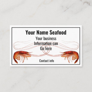 Fancy Red Shrimp on White   Business Card
