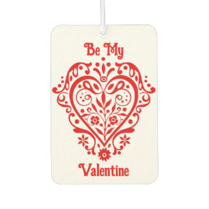 Fancy Red Valentine Romantic Heart Personalised Car Air Freshener