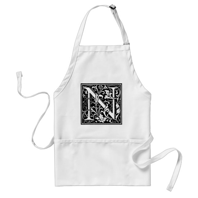 Fancy Renaissance Style Alphabet Letter N Standard Apron (Front)
