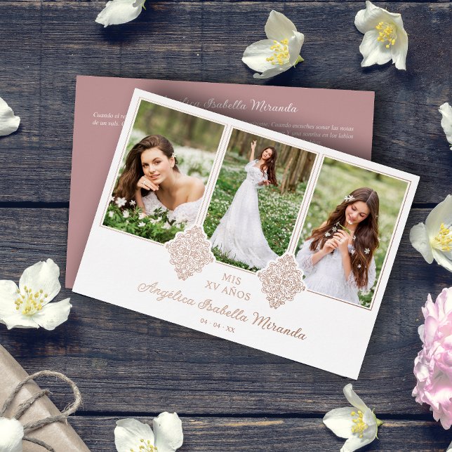 Fancy Romantic Rose Gold My XV Spanish 3 Photos  (Creator Uploaded)