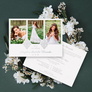 Fancy Romantic XV Spanish 3 Photos Silver Lace