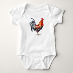 Fancy Rooster, Chickens, Baby Shower Bodysuit