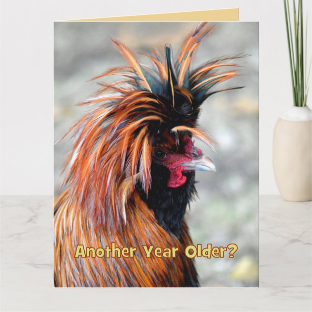 Fancy Rooster Happy Birthday Humour BIG SIZE Card (Front)