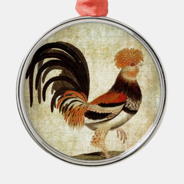 Fancy Rooster Metal Tree Decoration (Front)