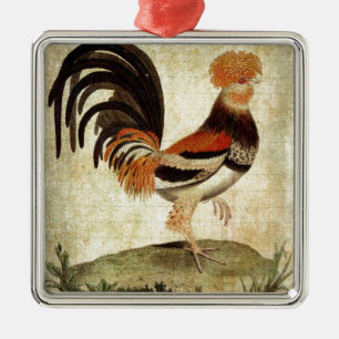 Fancy Rooster Metal Tree Decoration