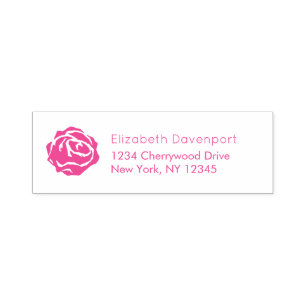 Fancy Rose Illustration with Bold Font Self-inking Stamp