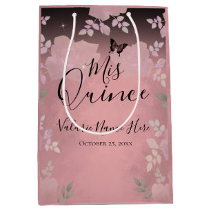 Fancy Roses Quinceanera Pink Medium Gift Bag