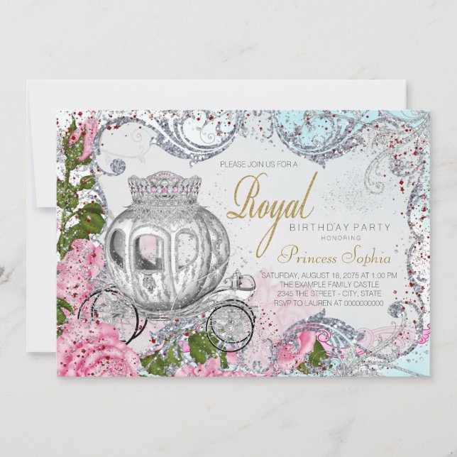 Fancy Royal Birthday Party Princess Invitation (Front)