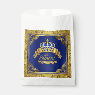 Fancy Royal Blue Gold Prince Baby Shower Favour Bags