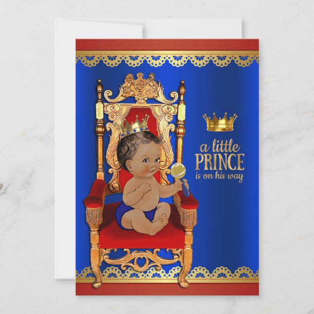 Fancy Royal Ethnic Prince Baby Shower Invitation (Front)