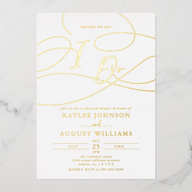 Fancy Script Before We Say "I Do" Rehearsal Dinner (Front)