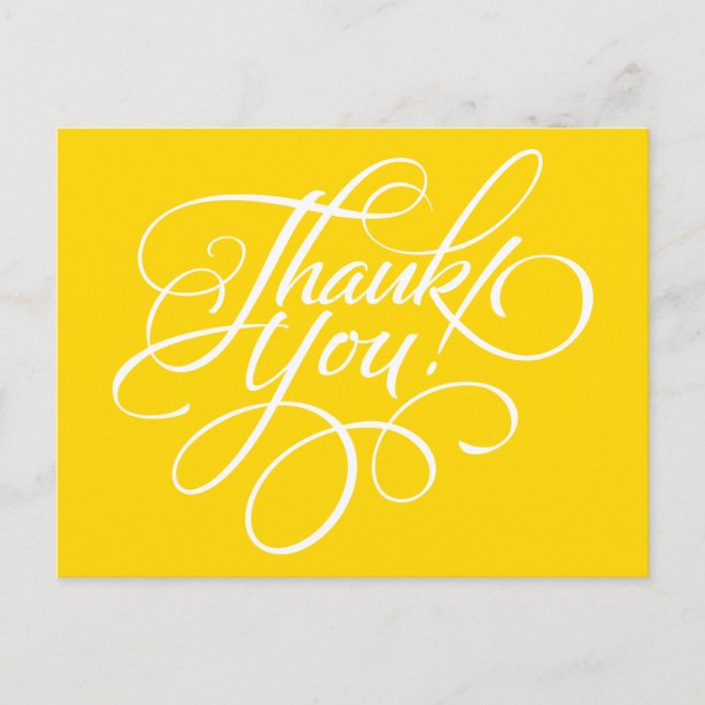 Fancy Script Christmas Gold Thank You Card (Front)