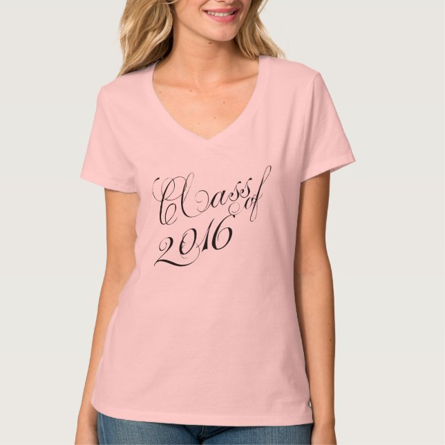 Fancy Script Class of 2016 T-Shirt (Front)