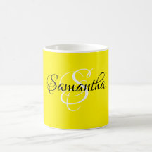 Fancy Script Customised Yellow Colour and Monogram
