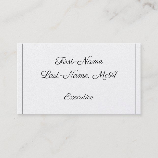 Fancy, Script, Executive Business Card (Front)