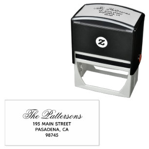 Fancy Script Family Name Return Address Self-inking Stamp