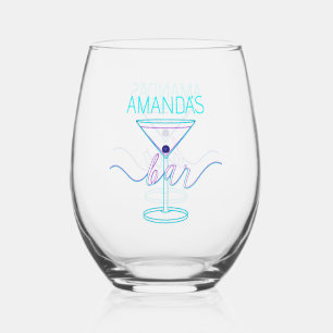Fancy Script Fun Colours Fun Bar Stemless Wine Glass