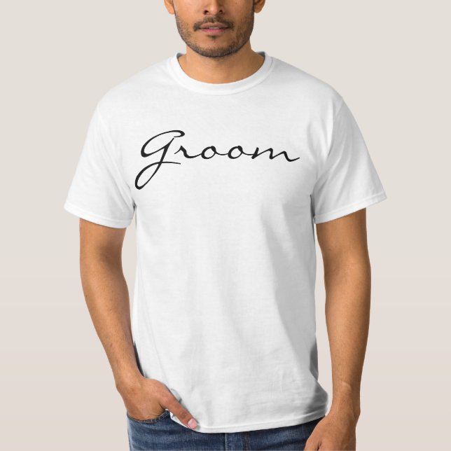 Fancy Script Groom T-Shirt (Front)