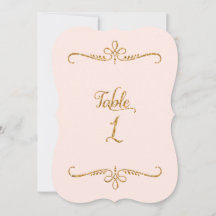 Fancy Script Lettering Table Number 1 Receptions