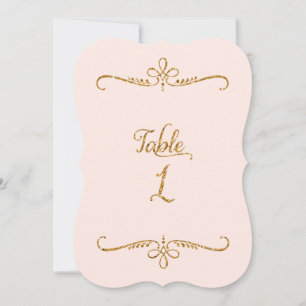 Fancy Script Lettering Table Number 1 Receptions
