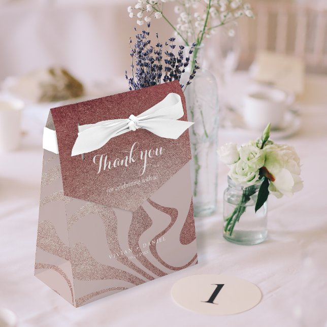 Fancy Script RoseGold Thank You Wedding  Favour Box (Creator Uploaded)