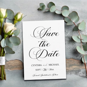 Fancy Script Save the Date Announcement Card