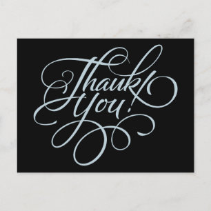 Fancy Script Thank You Card
