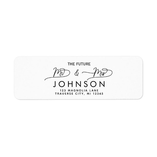 Fancy Script The Future Mr. and Mrs return address (Front)