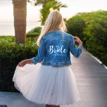 Fancy Script Typography | Bride Personalised  Denim Jacket<br><div class="desc">Personalised bridal themed design.</div>