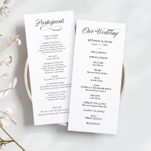 Fancy Script Wedding Day Program Programme