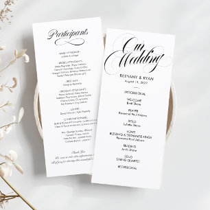 Fancy Script Wedding Day Program Programme