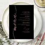 Fancy Script Wedding Menu Card For Plate<br><div class="desc">A simple chic calligraphy wedding menu card. I do offer a free customisation service,  if you have any questions or special requests,  please feel free to contact me.</div>