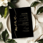 Fancy Script Wedding Menu Card For Plate<br><div class="desc">A simple chic calligraphy wedding menu card. I do offer a free customisation service,  if you have any questions or special requests,  please feel free to contact me.</div>