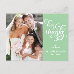 Fancy Script Wedding Thank You Postcard   Mint