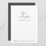 Fancy Script Wedding Well Wishes Advice Card<br><div class="desc">This fancy script wedding well wishes advice card is perfect for a modern wedding. The simple and elegant design features classic and fancy script typography in black and white. These cards are perfect for a wedding, bridal shower, baby shower, graduation party & more. Personalise the cards with the names of...</div>