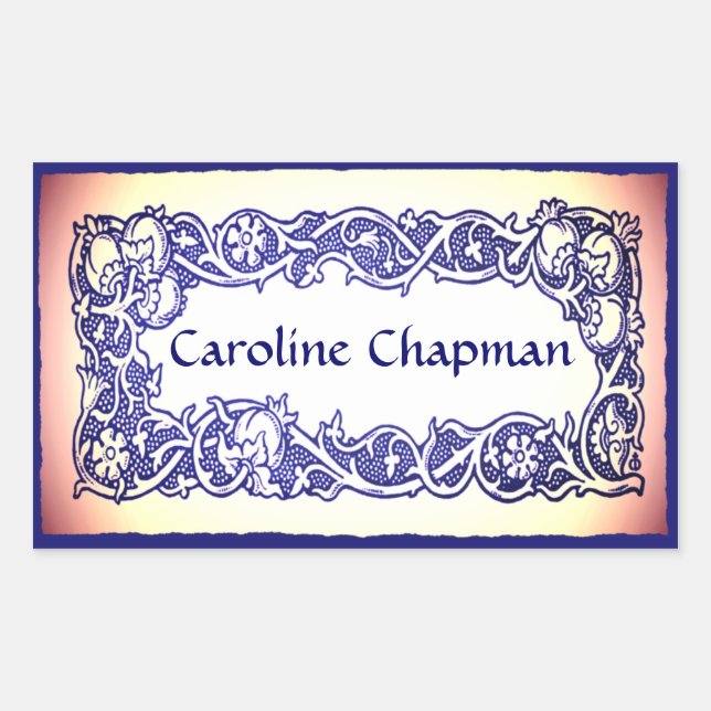 Fancy Scroll Rectangular Sticker (Front)
