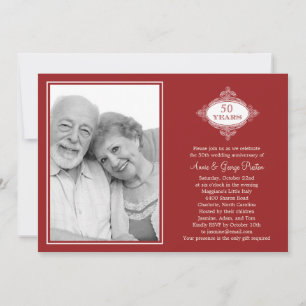 Fancy Seal Anniversary Photo Invitation