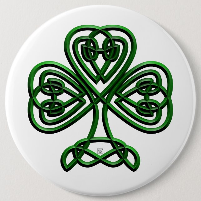 Fancy Shamrock 6 Cm Round Badge (Front)