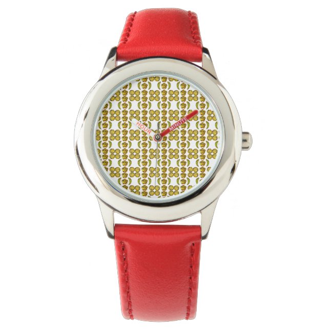 Fancy shape Gemstone Art Yellow Watch (Front)