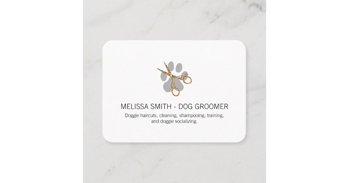 Fancy Shears Dog Groomer Appointment Card Zazzle