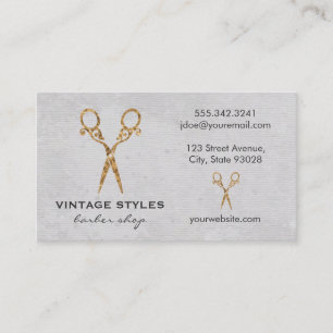 Fancy Shears Watercolor Barber Business Card
