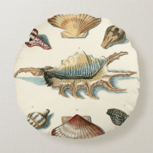 Fancy Shell Beach Round Cushion