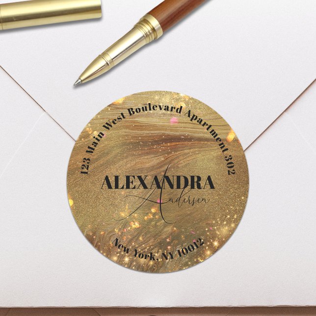 Fancy Shiny Gold Metallic Return Address Label (Creator Uploaded)