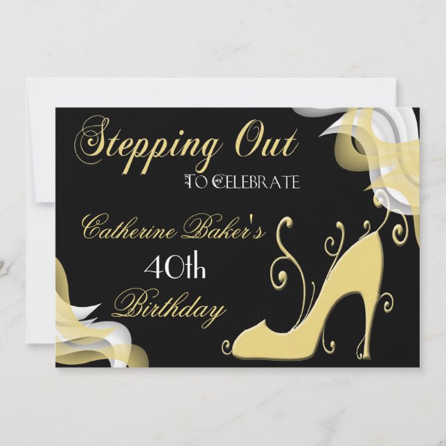 Fancy Shoe 40th Birthday Party Invitation (Front)