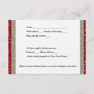 Fancy Silver and Red Event RSVP Card