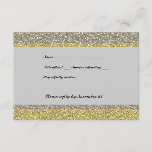 Fancy Silver Gold Glitter RSVP