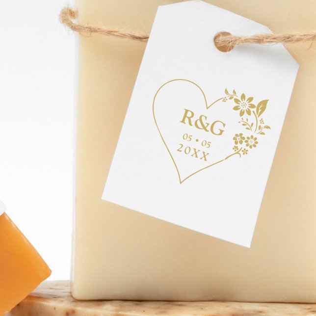 Fancy Simple Initials Wedding Flower Garland Heart Rubber Stamp (Creator Uploaded)