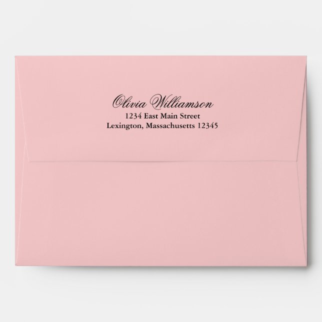 Fancy Special Delivery Elegant Pink Black Envelope (Back (Top Flap))