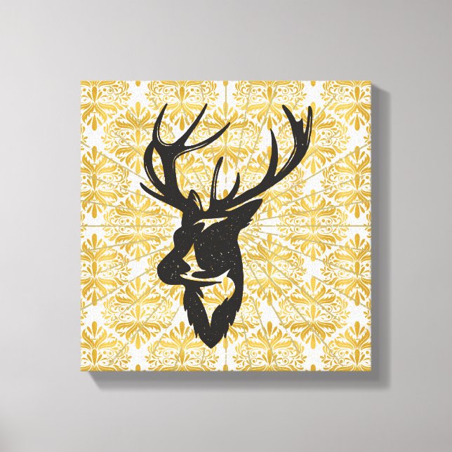 Fancy Stag Silhouette Canvas Print (Front)