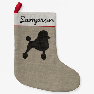 Fancy Standard Poodle Dog Silhouette Holiday Xmas Small Christmas Stocking